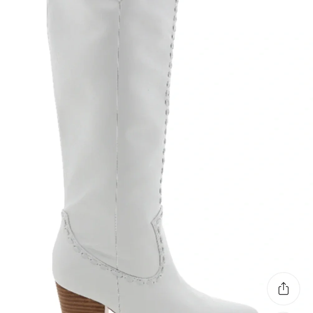 Billini White Heeled Knee-High Boots - Picture 4 of 6